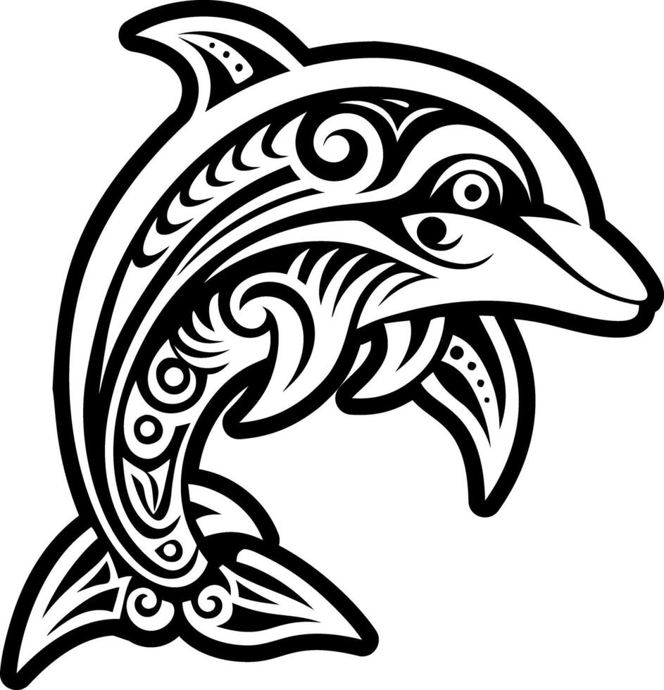 A filled style icon of dolphin symbol vector