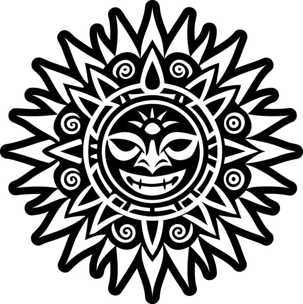 Sun god icon in solid style vector