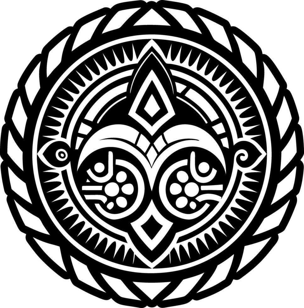 A filled style icon of Polynesian art symbol vector