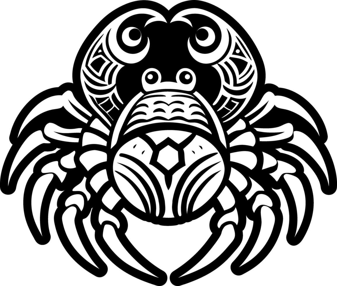 Crab tattoo icon in solid style vector