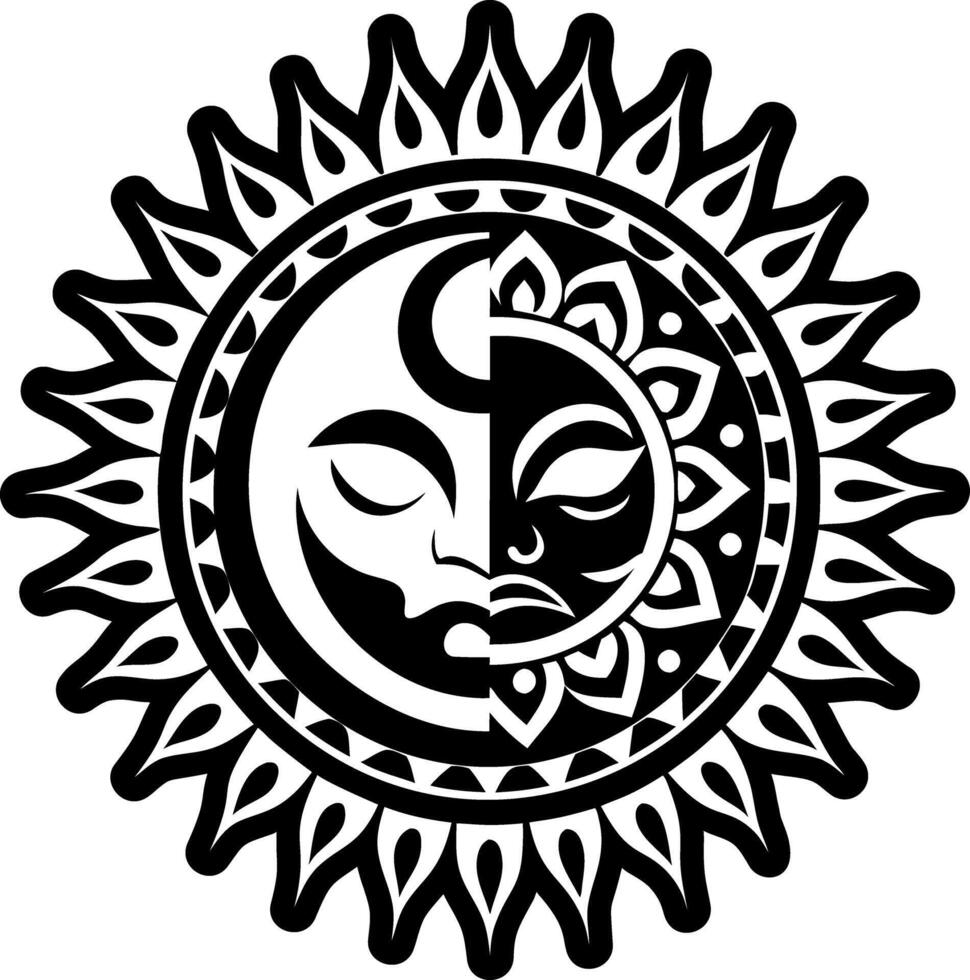 A solid style icon of duality symbol vector