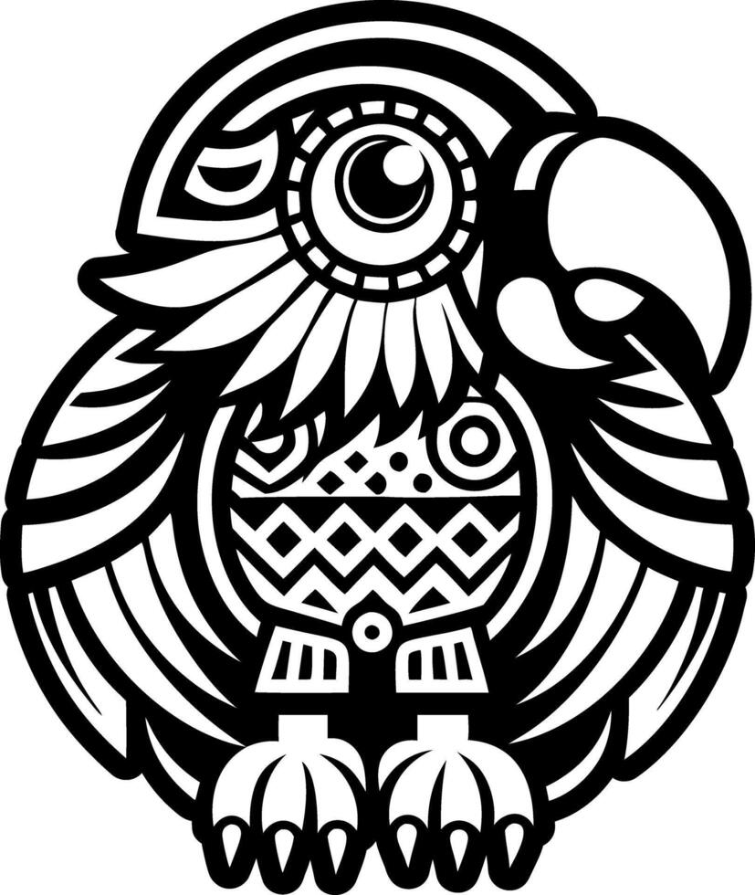 Parrot tattoo icon in solid style vector