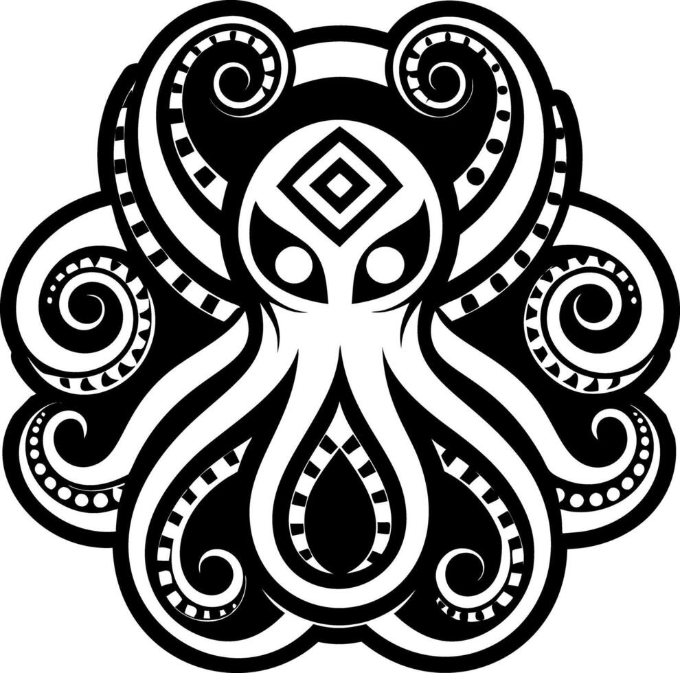 Octopus icon in filled style vector