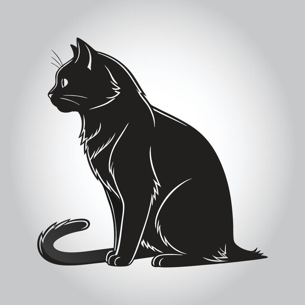 a black cat with a white background that says ' a ' black ' vector