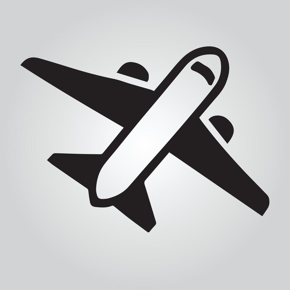 Airplane Icon Against a Light Gray Background vector