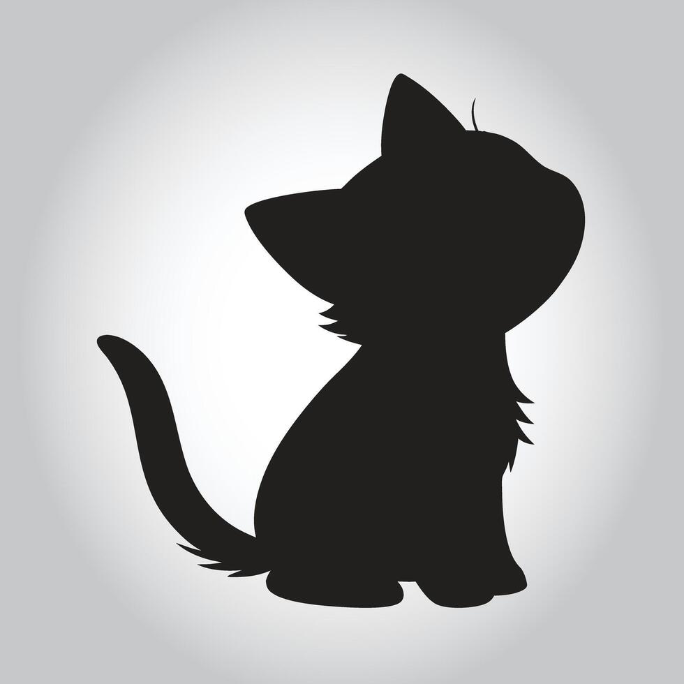 a black and white picture of a cat with a tail and a tail vector