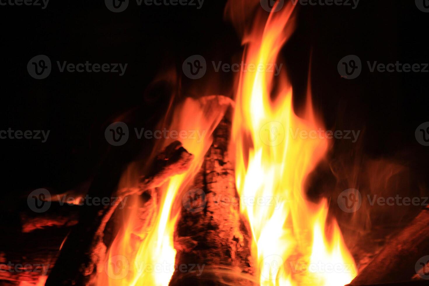 Fire Flames With A Black Background. photo