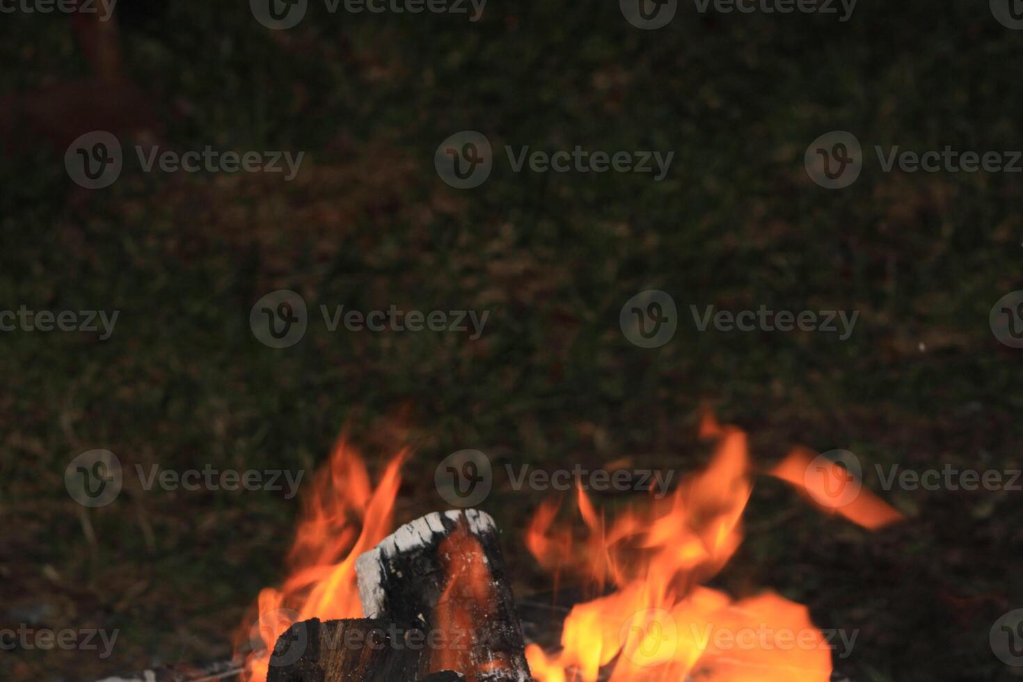 Fire Flames With A Black Background. photo