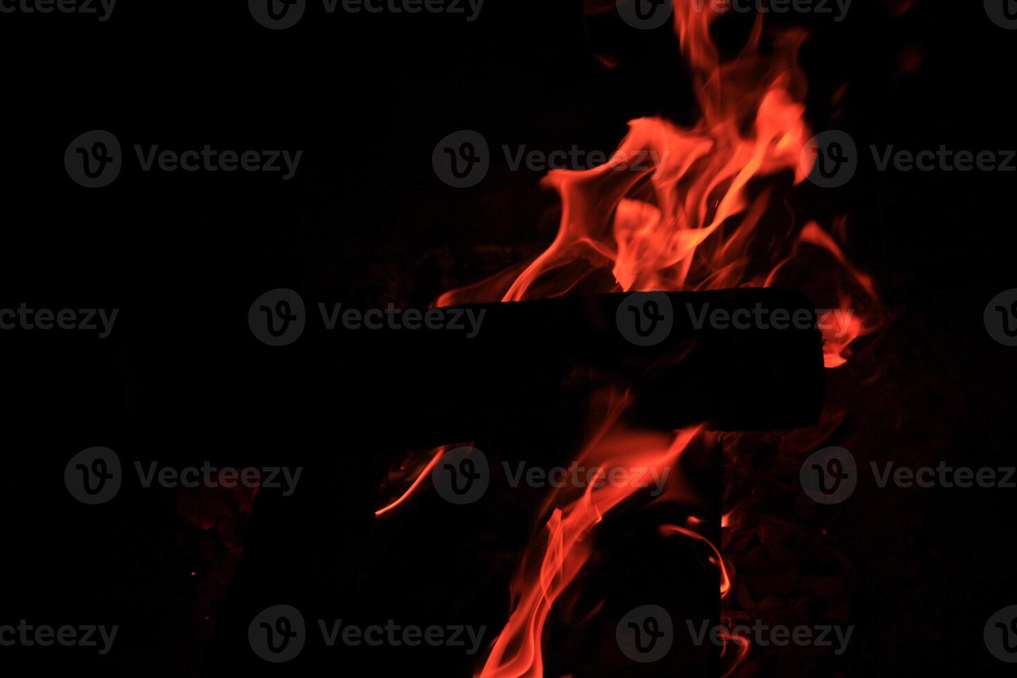 Fire Flames With A Black Background. photo