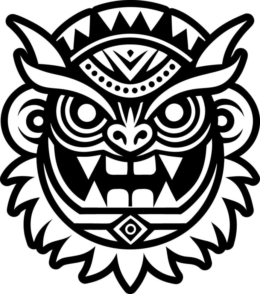 Polynesian guardian icon in glyph style vector