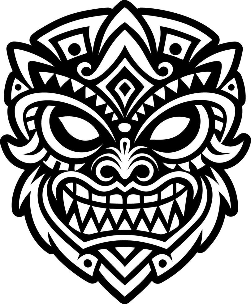 Polynesian god icon in glyph style vector