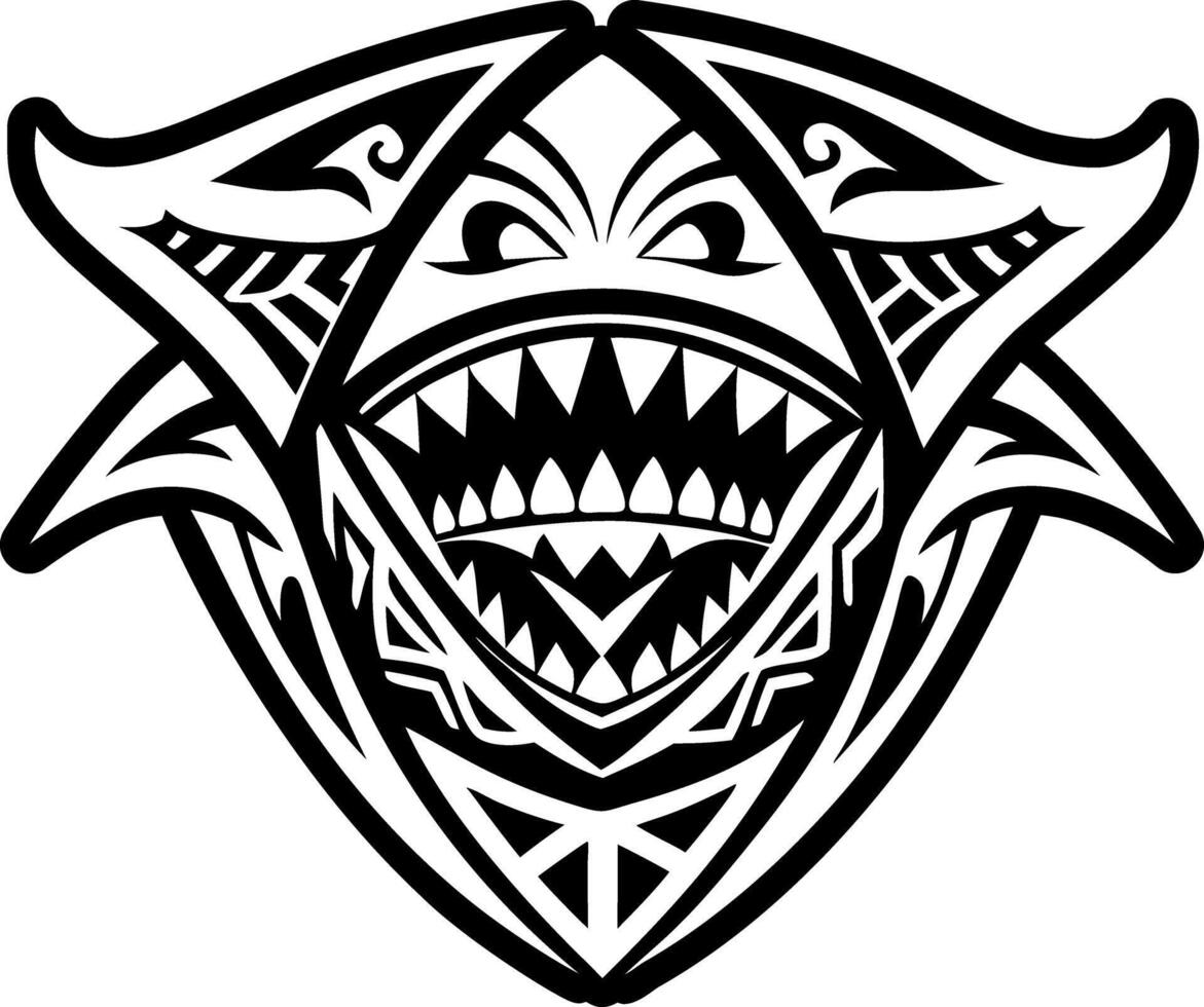 A glyph style icon of a scary shark vector