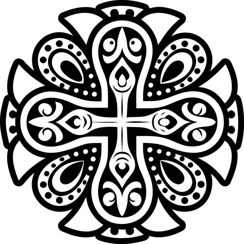 glyph style icon of cross tattoo symbol vector
