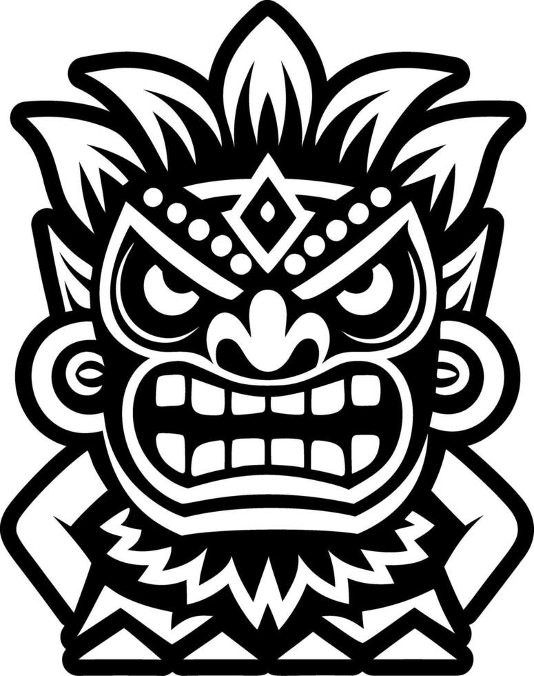 Tiki god tattoo icon in solid style vector