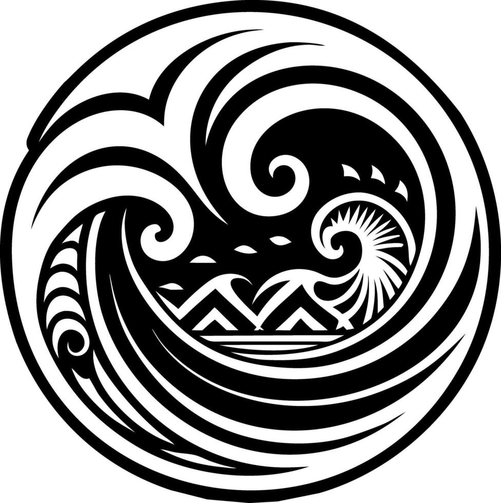 Ocean waves icon in glyph style vector