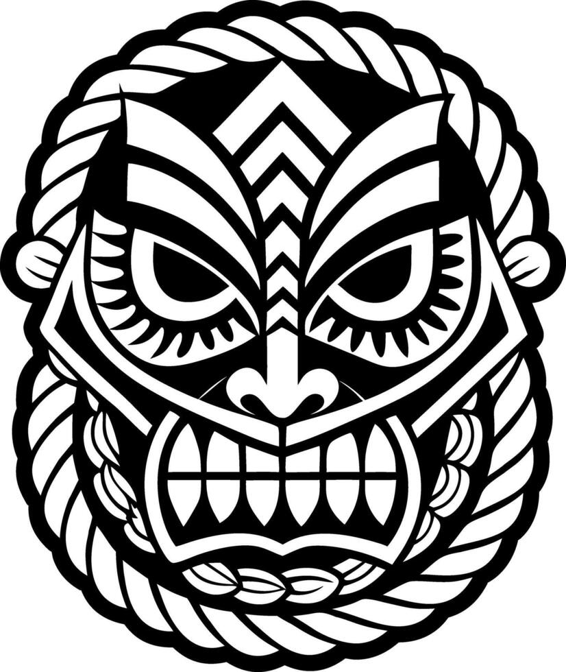 Tribal tiki icon in solid style vector