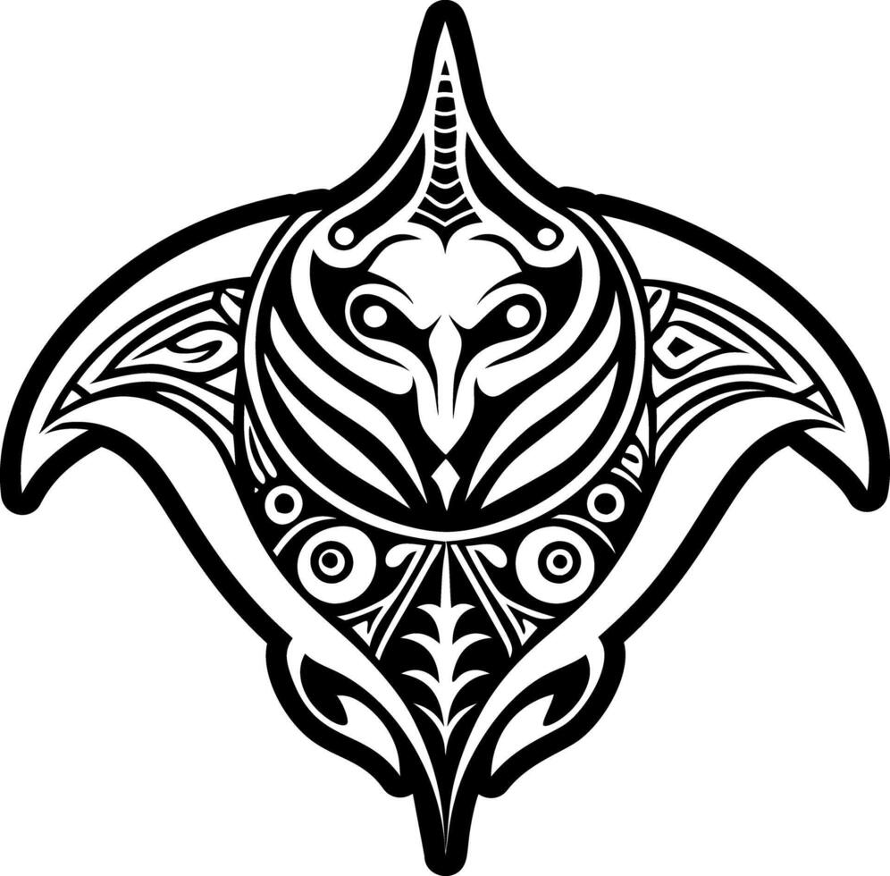 Manta ray icon in glyph style vector