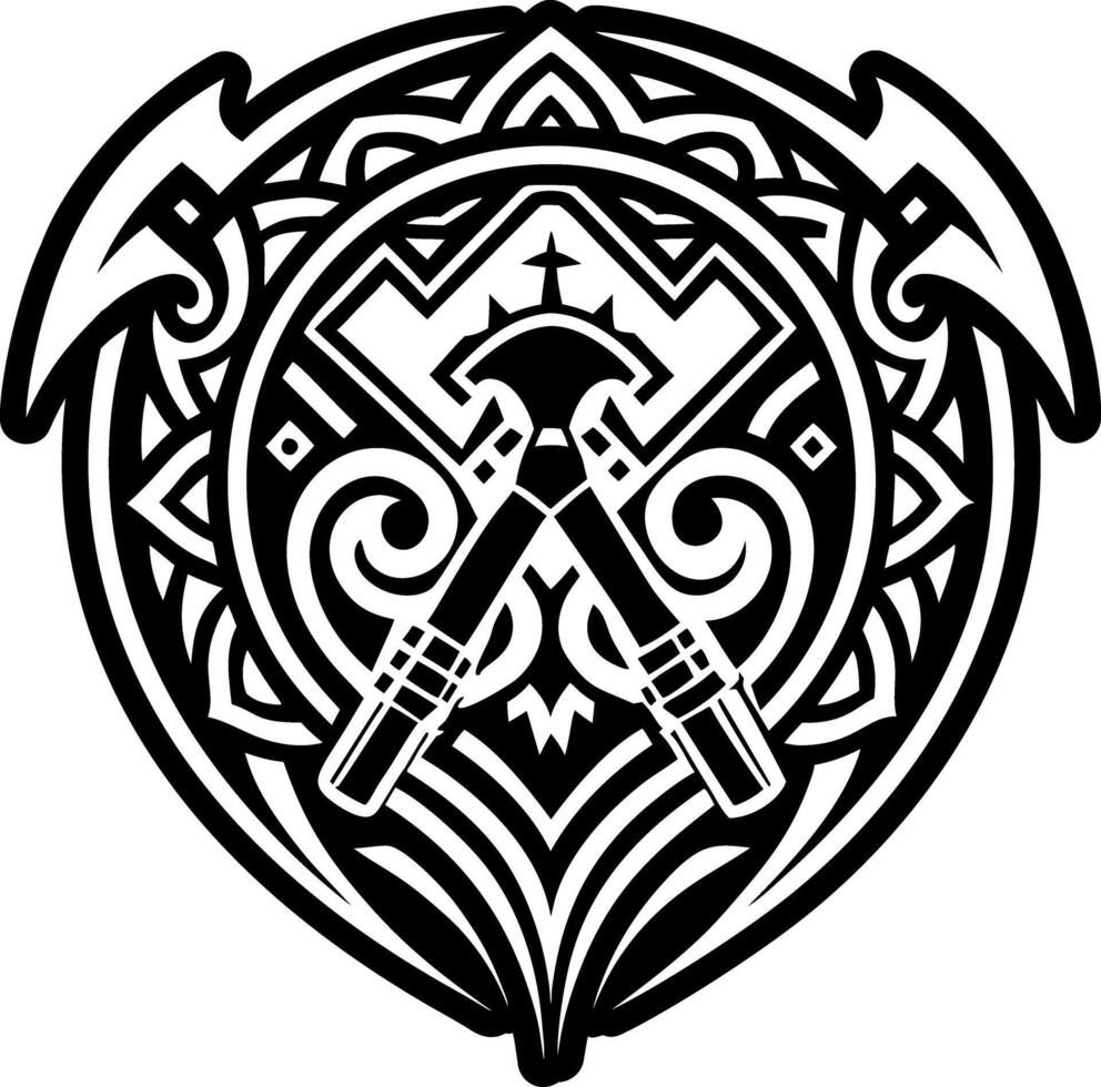 Hawaiian tattoo icon in solid style vector