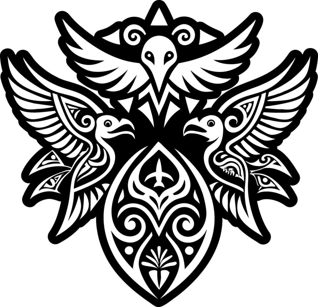 Ancestral birds icon in solid style vector