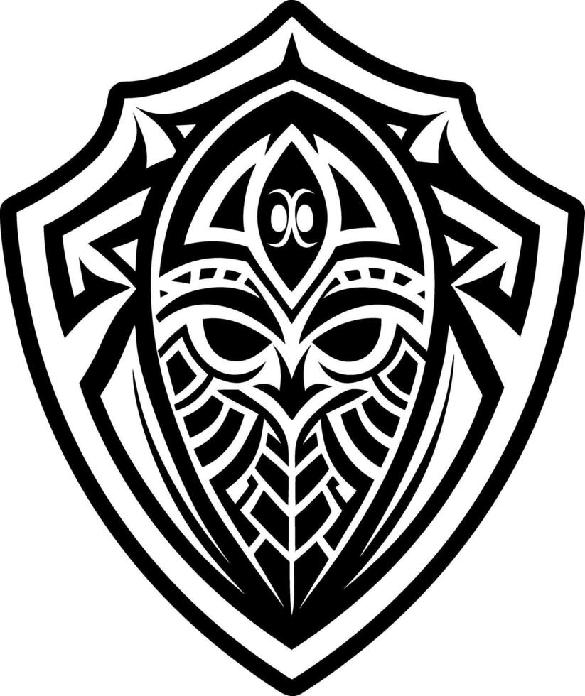 Protection shield icon in solid style vector