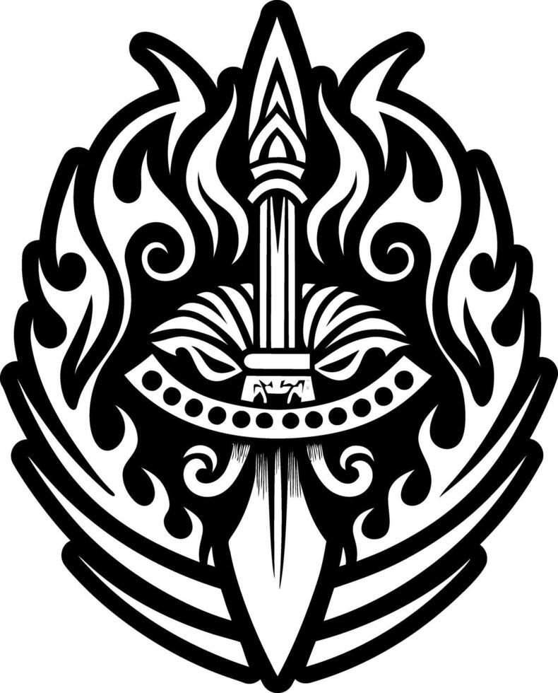A filled style icon of fire knife symbol vector