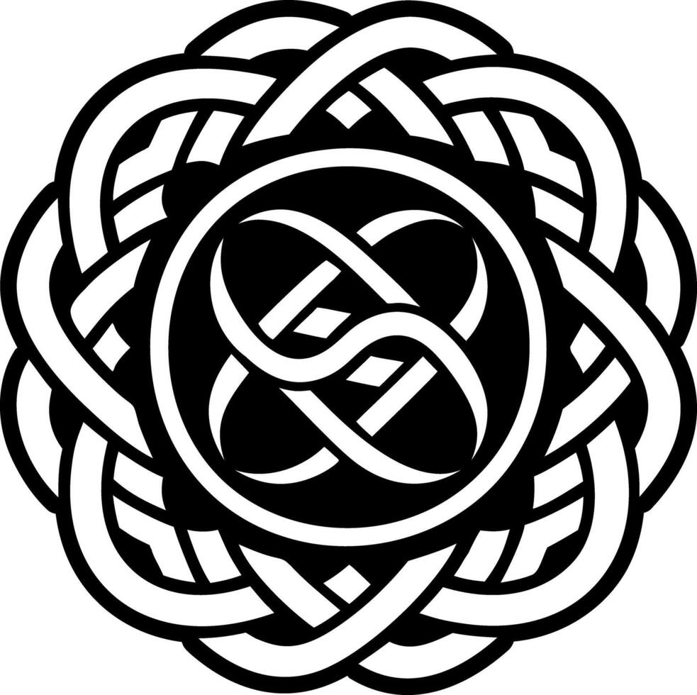 Polynesian knot icon in filled style vector