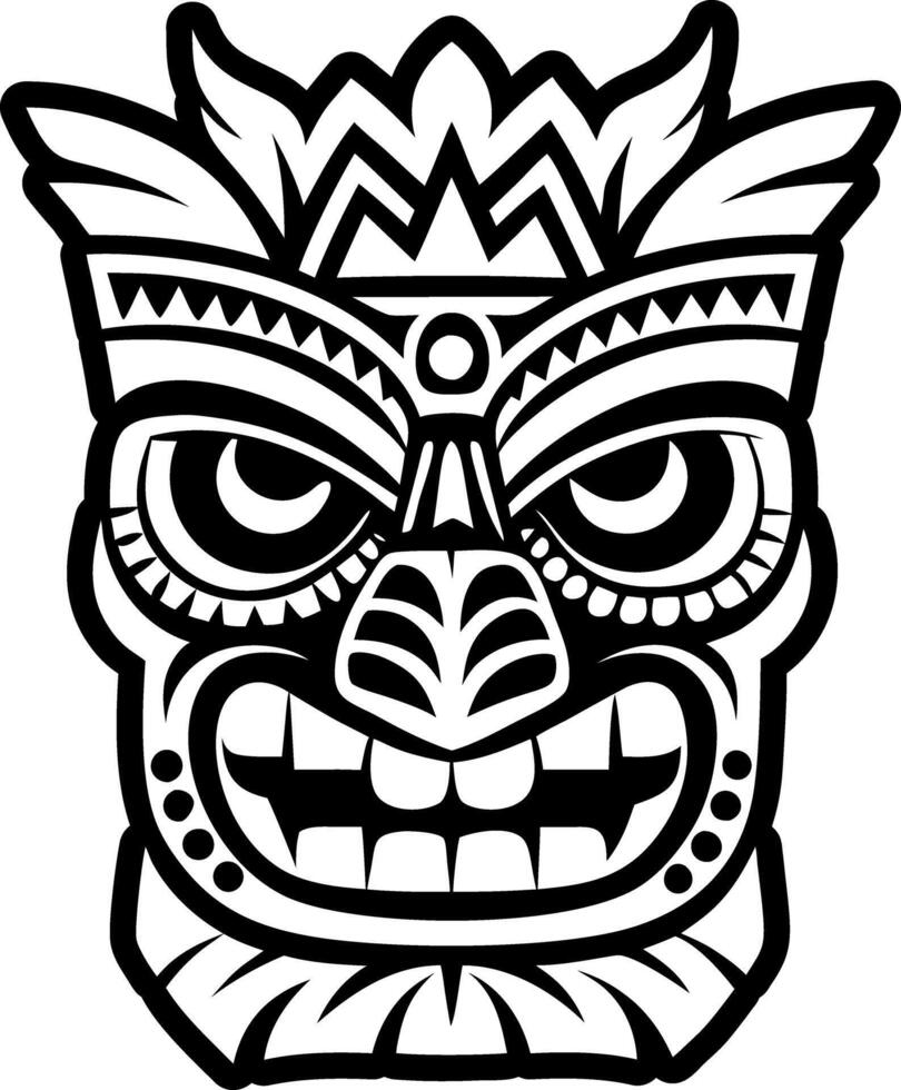 Tiki totem icon in filled style vector