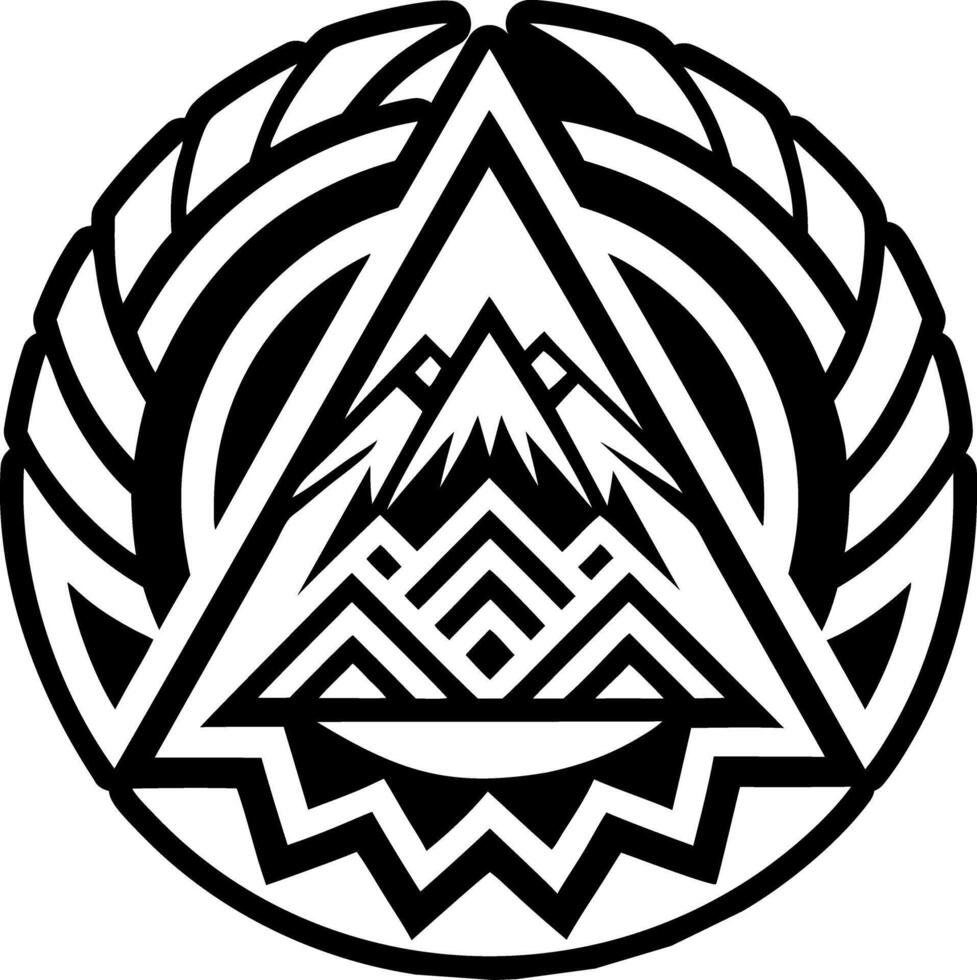 Mountain symbol icon in filled style vector