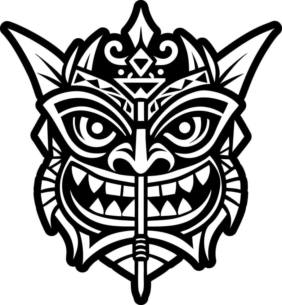 Tiki head icon in filled style vector
