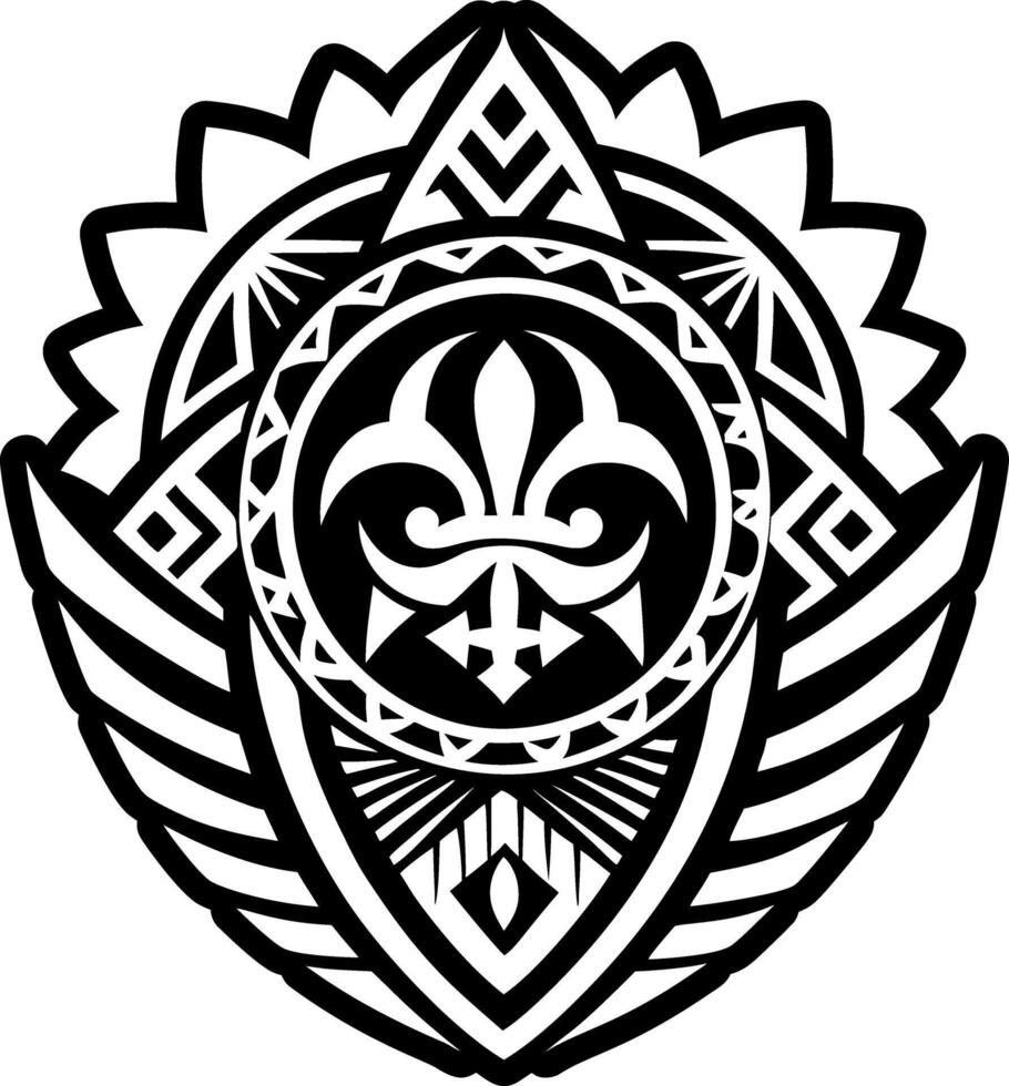 Polynesian family icon in solid style vector