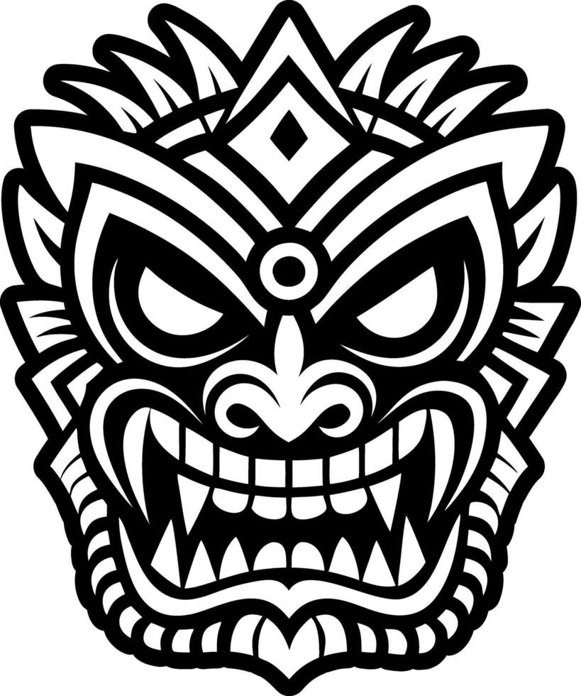 Tiki face tattoo icon in glyph style vector