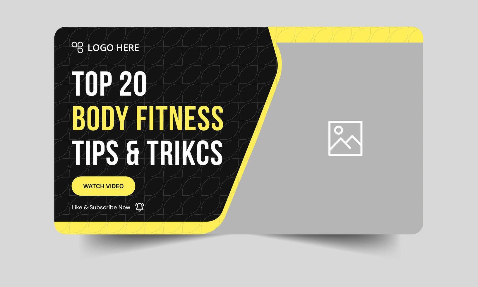 Everyday body fitness tips and tricks thumbnail banner design, fully editable eps 10 file format vector