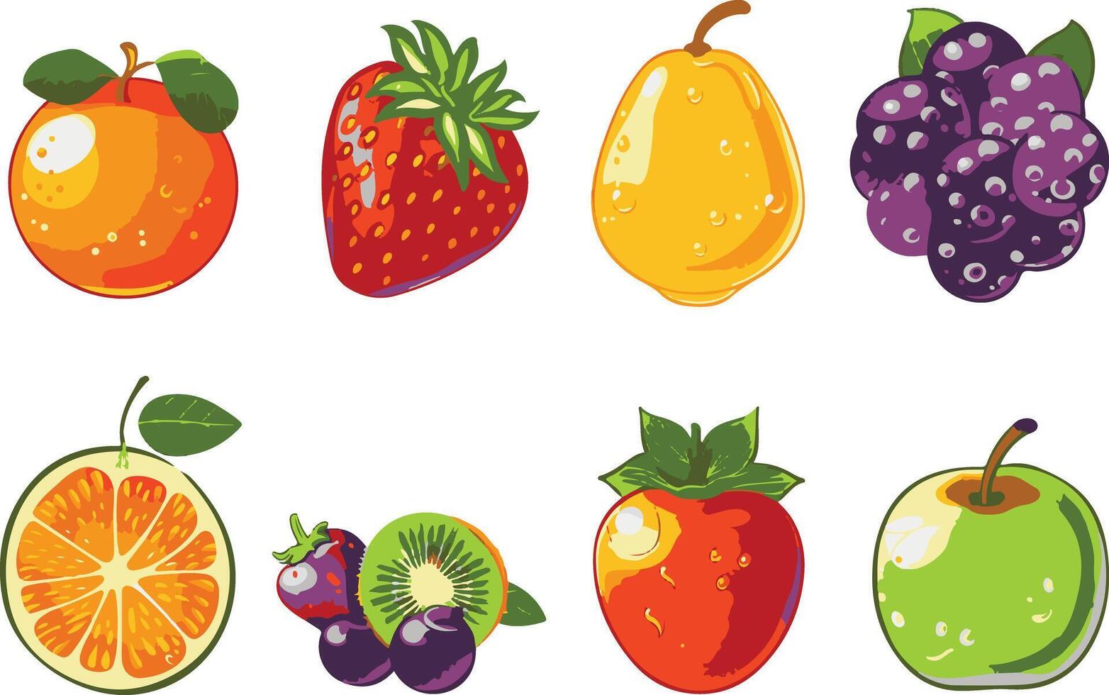 A set of fruit images vector