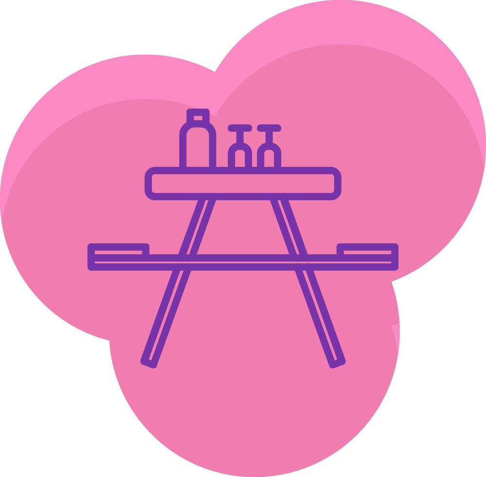 Picnic Table Icon Design Symbol vector