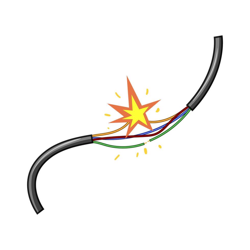 troubleshooting broken cable cartoon illustration vector
