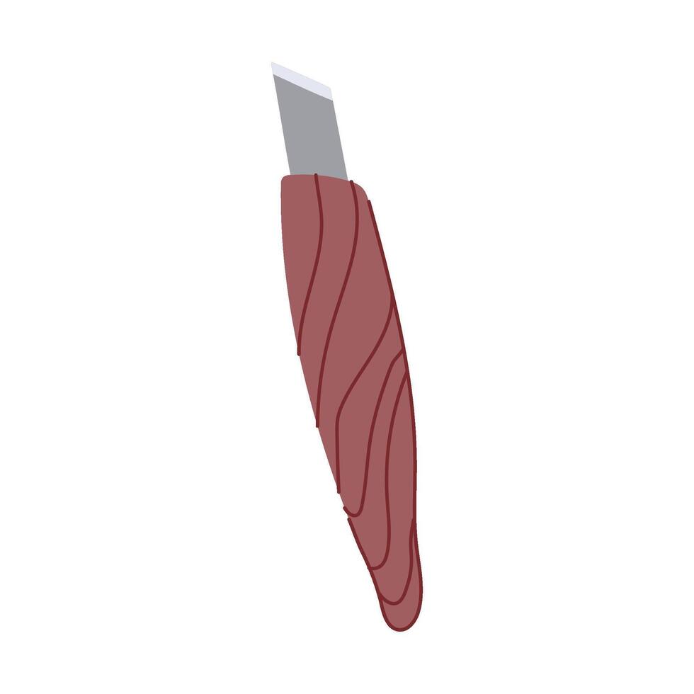 hand chisel carving cartoon illustration vector