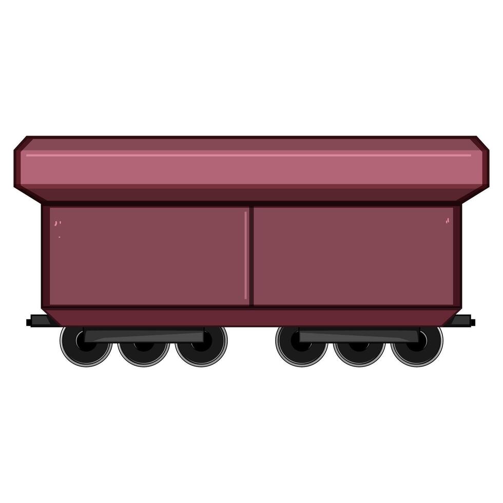 rail coal wagon cartoon illustration vector