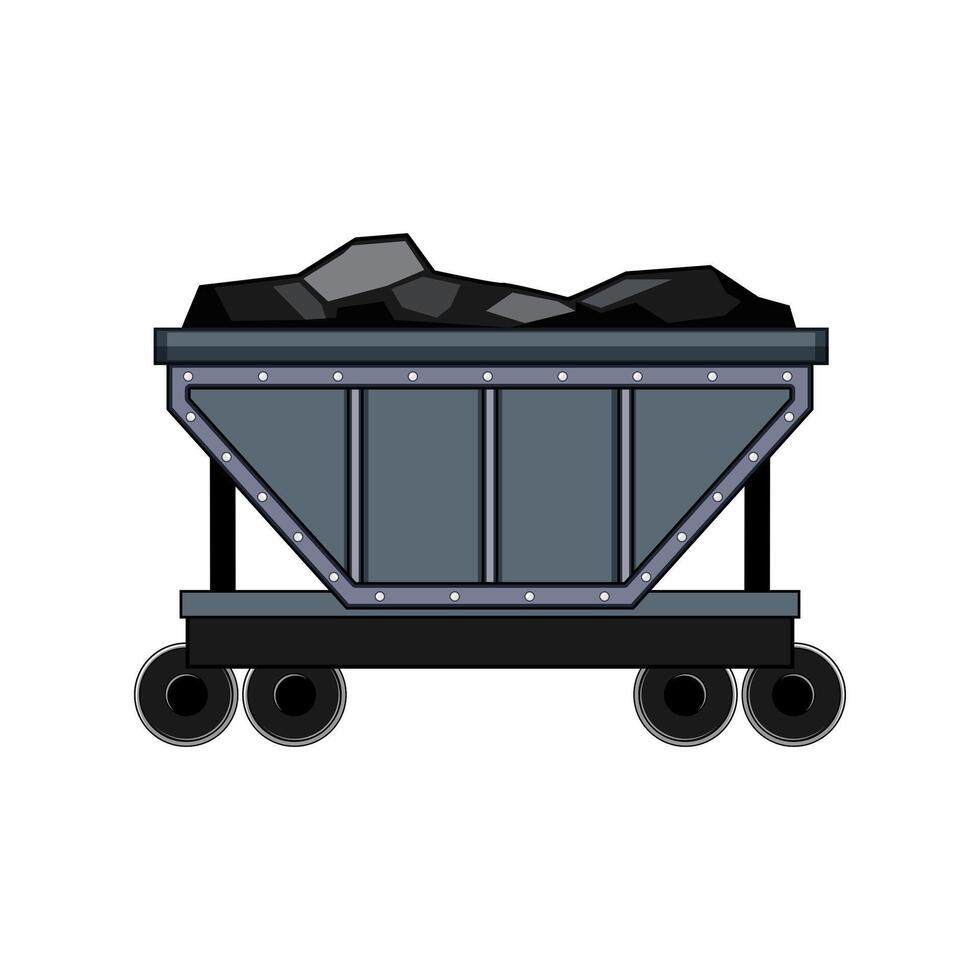 freight coal wagon cartoon illustration vector