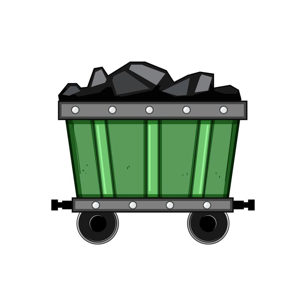 transport coal wagon cartoon illustration vector