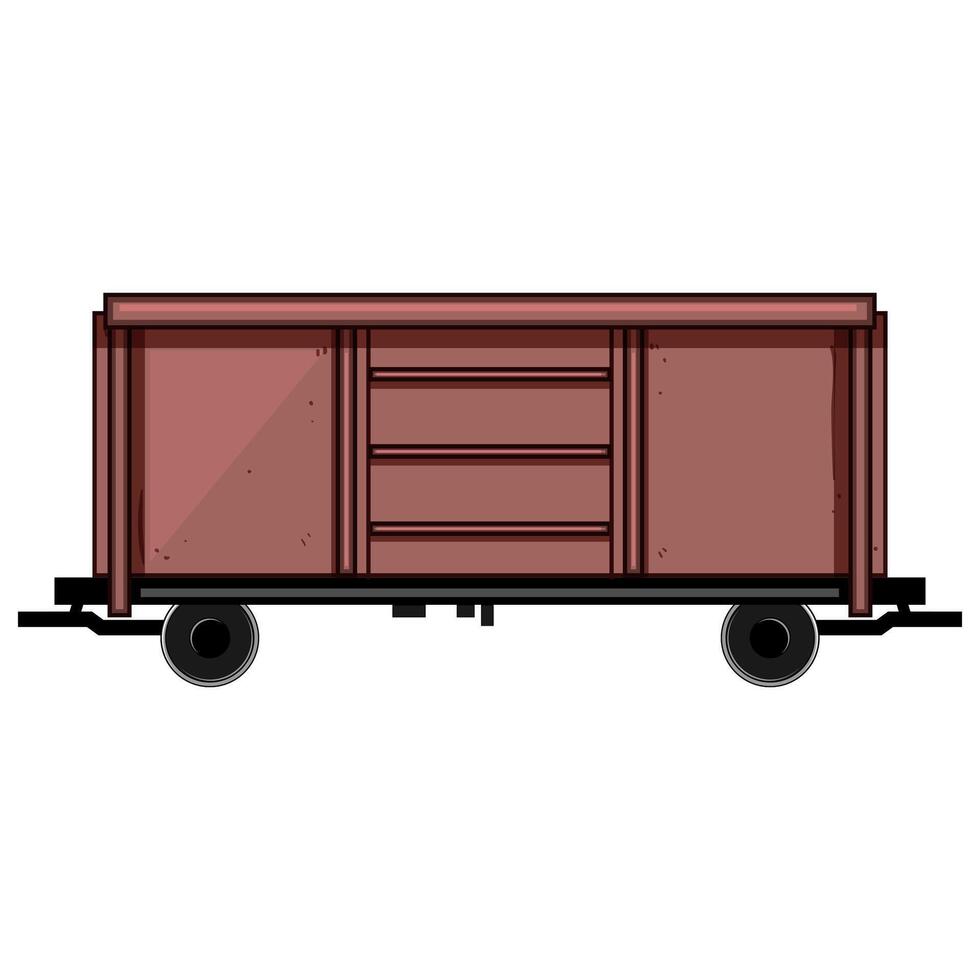 cargo coal wagon cartoon illustration vector