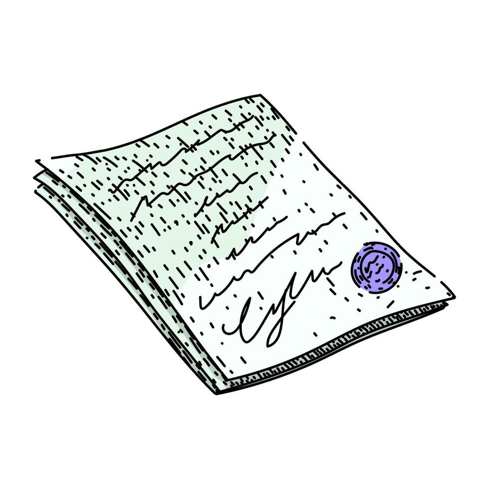 obligation contract sketch hand drawn vector