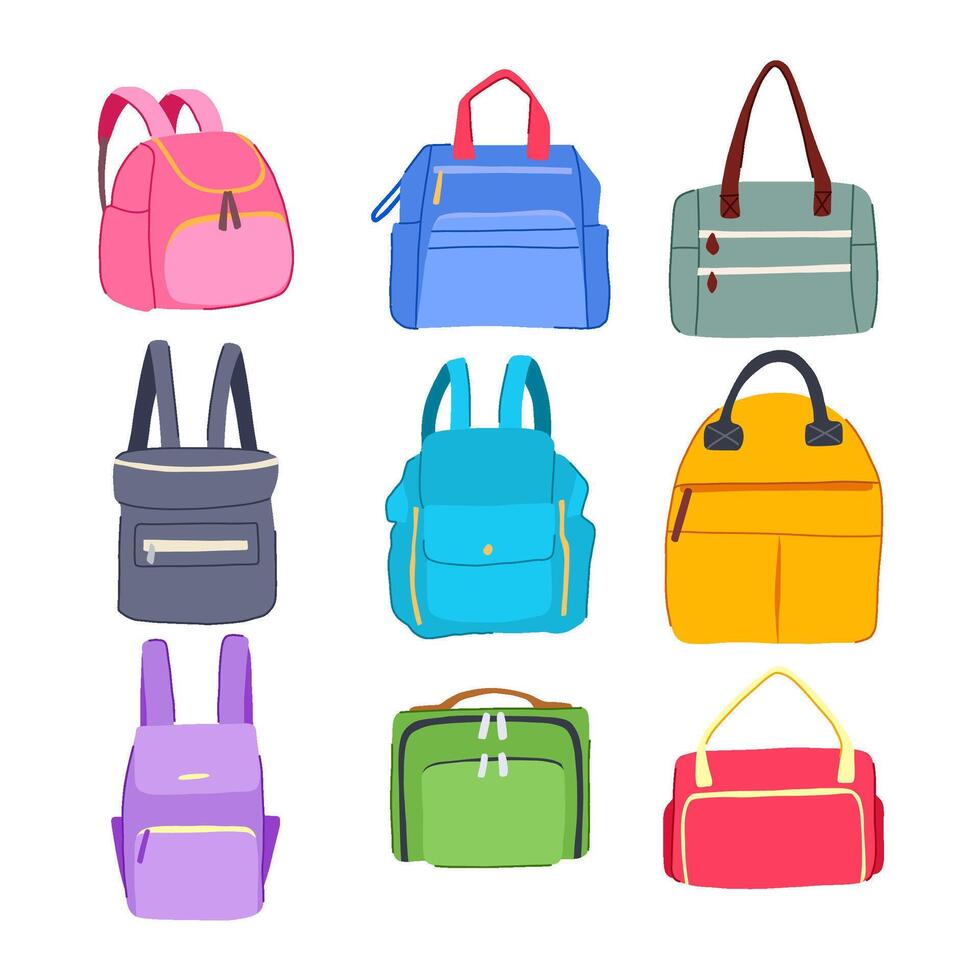 diaper bag set cartoon illustration vector
