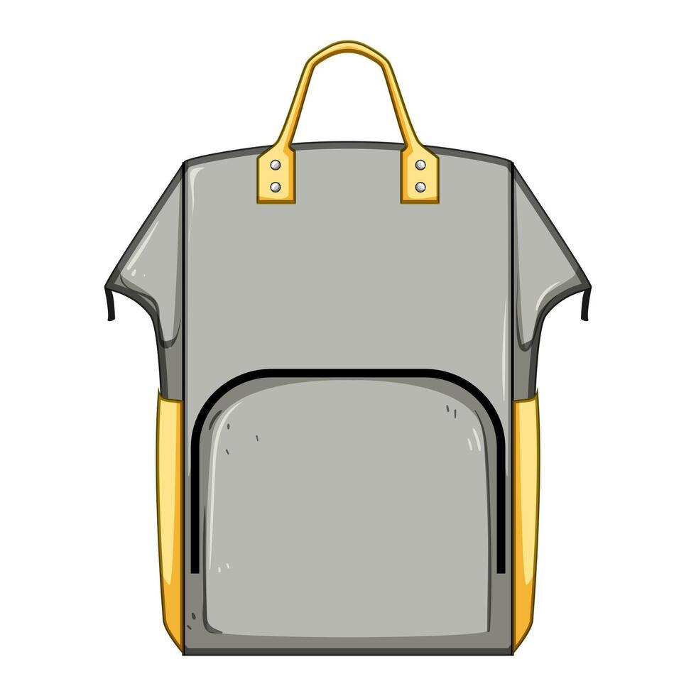 essentials diaper bag cartoon illustration vector
