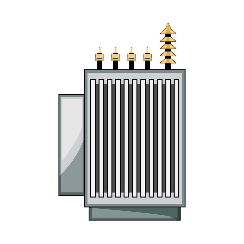 current electrical transformer cartoon illustration vector