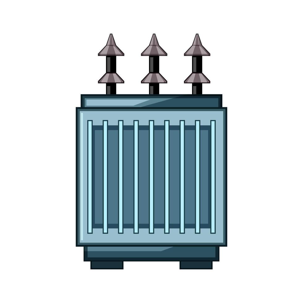 phase electrical transformer cartoon illustration vector
