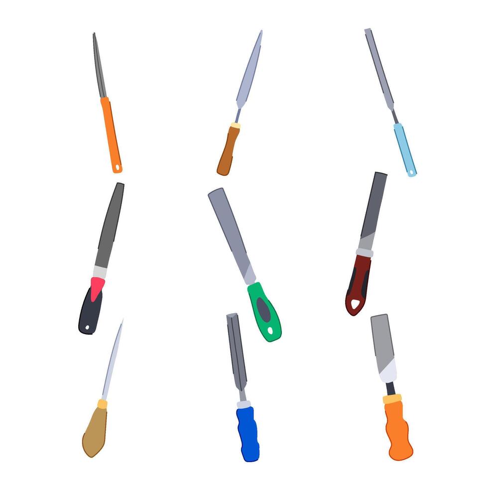 file tool set cartoon illustration vector