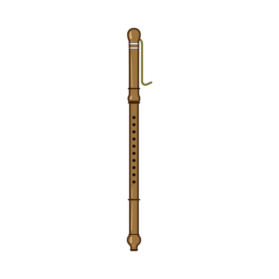 woodwind flute cartoon illustration vector