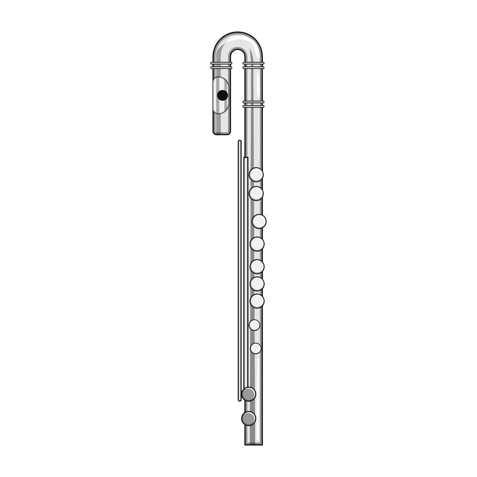 keys flute cartoon illustration vector
