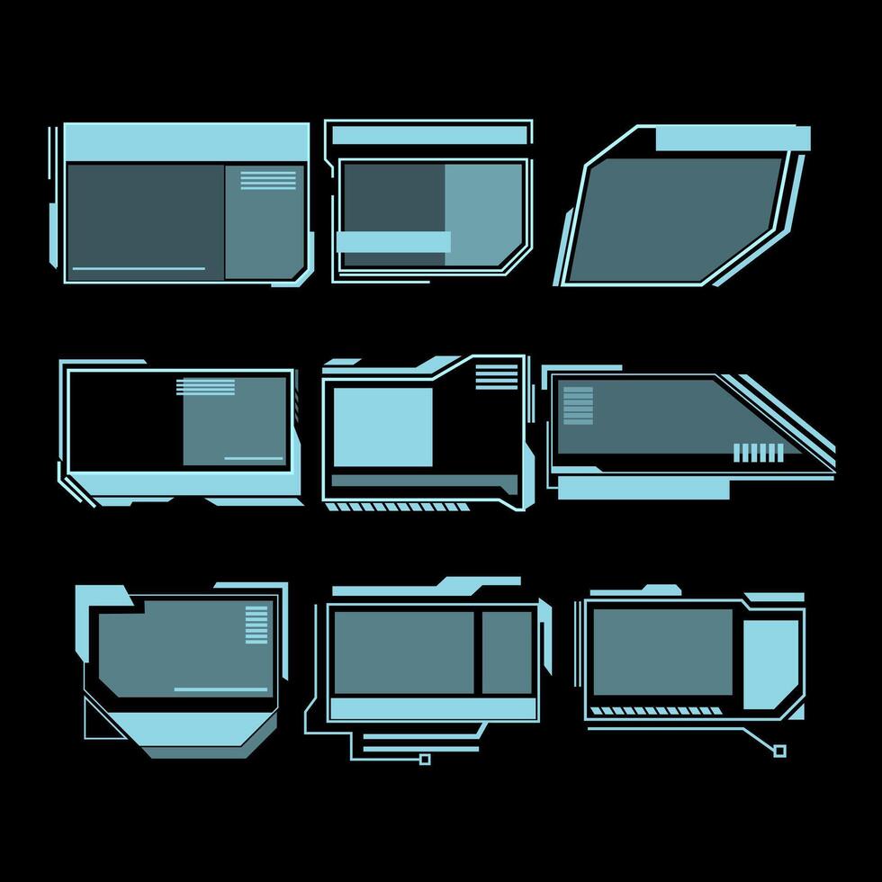hud callout shapes set cartoon illustration vector