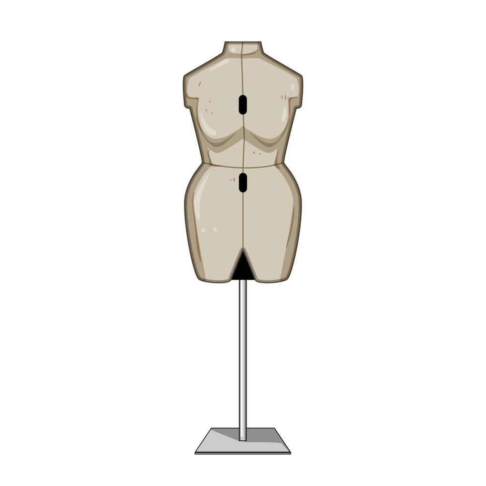 sewing mannequin tailor cartoon illustration vector